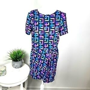 Amanda Uprichard tiered dress silk womens stretch waist short sleeve size M